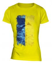 Ukraine Grunge Flag Ladies T-Shirt