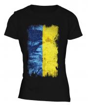Ukraine Grunge Flag Ladies T-Shirt