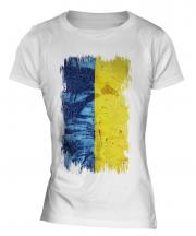Ukraine Grunge Flag Ladies T-Shirt