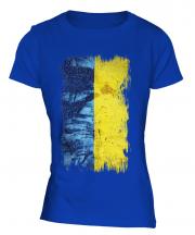 Ukraine Grunge Flag Ladies T-Shirt
