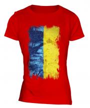 Ukraine Grunge Flag Ladies T-Shirt