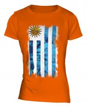 Uruguay Grunge Flag Ladies T-Shirt