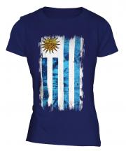 Uruguay Grunge Flag Ladies T-Shirt