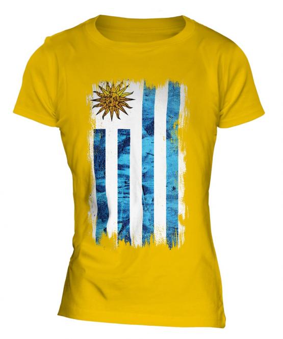 Uruguay Grunge Flag Ladies T-Shirt