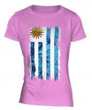 Uruguay Grunge Flag Ladies T-Shirt