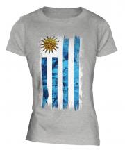 Uruguay Grunge Flag Ladies T-Shirt