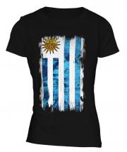 Uruguay Grunge Flag Ladies T-Shirt