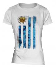 Uruguay Grunge Flag Ladies T-Shirt