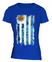 Uruguay Grunge Flag Ladies T-Shirt