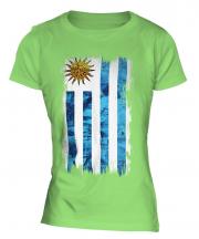Uruguay Grunge Flag Ladies T-Shirt