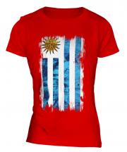 Uruguay Grunge Flag Ladies T-Shirt