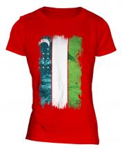 Uzbekistan Grunge Flag Ladies T-Shirt