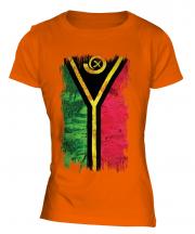 Vanuatu Grunge Flag Ladies T-Shirt