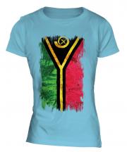 Vanuatu Grunge Flag Ladies T-Shirt