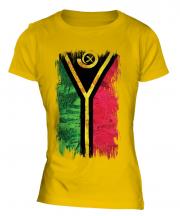 Vanuatu Grunge Flag Ladies T-Shirt