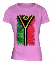 Vanuatu Grunge Flag Ladies T-Shirt