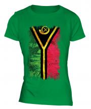Vanuatu Grunge Flag Ladies T-Shirt