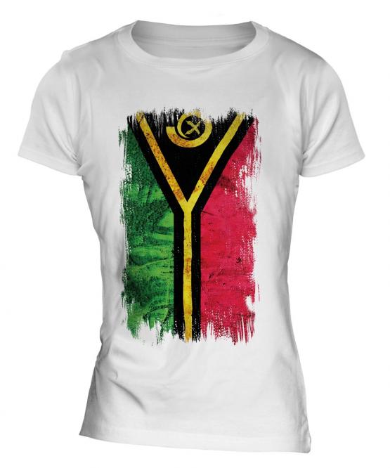Vanuatu Grunge Flag Ladies T-Shirt