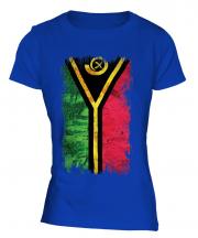 Vanuatu Grunge Flag Ladies T-Shirt