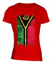 Vanuatu Grunge Flag Ladies T-Shirt