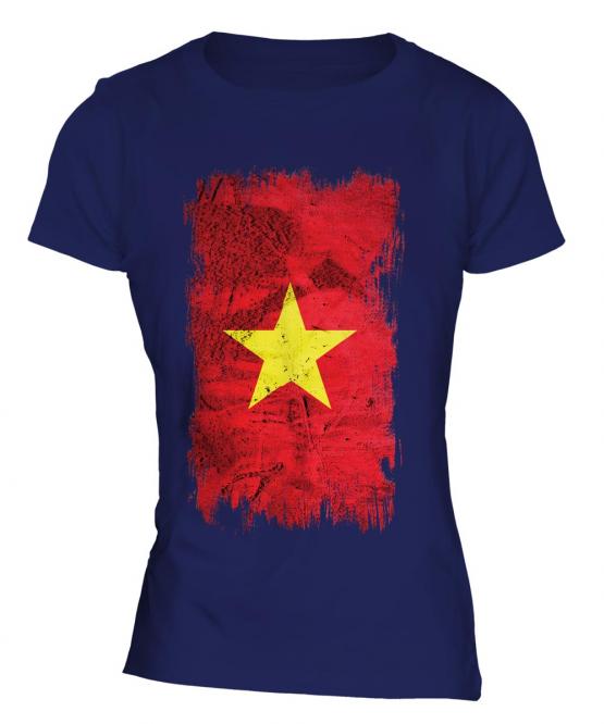 Vietnam Grunge Flag Ladies T-Shirt