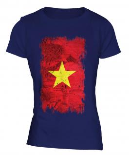 Vietnam Grunge Flag Ladies T-Shirt