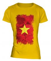 Vietnam Grunge Flag Ladies T-Shirt