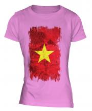 Vietnam Grunge Flag Ladies T-Shirt