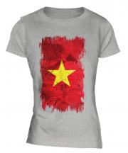 Vietnam Grunge Flag Ladies T-Shirt