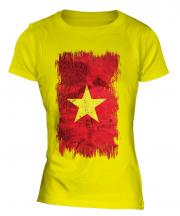 Vietnam Grunge Flag Ladies T-Shirt