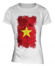 Vietnam Grunge Flag Ladies T-Shirt