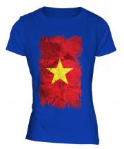 Vietnam Grunge Flag Ladies T-Shirt
