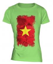 Vietnam Grunge Flag Ladies T-Shirt