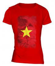 Vietnam Grunge Flag Ladies T-Shirt