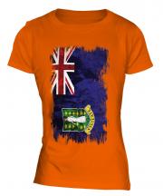 Uk Virgin Islands Grunge Flag Ladies T-Shirt