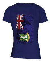Uk Virgin Islands Grunge Flag Ladies T-Shirt