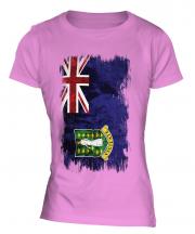 Uk Virgin Islands Grunge Flag Ladies T-Shirt