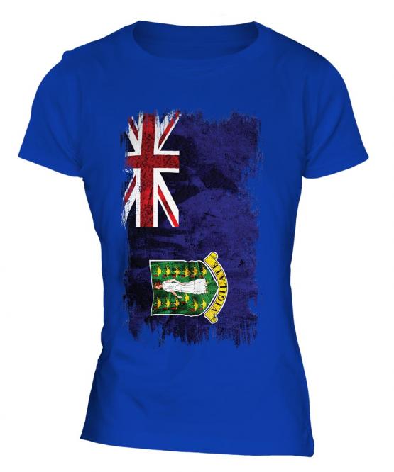 Uk Virgin Islands Grunge Flag Ladies T-Shirt