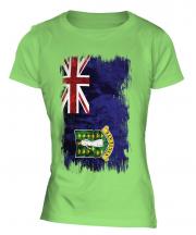 Uk Virgin Islands Grunge Flag Ladies T-Shirt