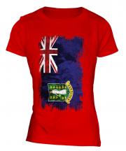 Uk Virgin Islands Grunge Flag Ladies T-Shirt