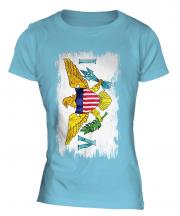 Us Virgin Islands Grunge Flag Ladies T-Shirt