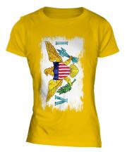 Us Virgin Islands Grunge Flag Ladies T-Shirt