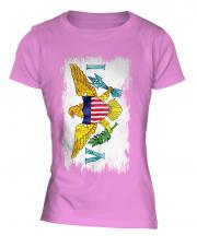 Us Virgin Islands Grunge Flag Ladies T-Shirt