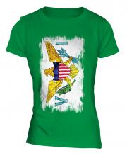 Us Virgin Islands Grunge Flag Ladies T-Shirt