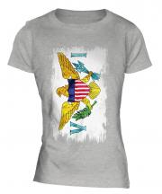 Us Virgin Islands Grunge Flag Ladies T-Shirt
