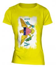 Us Virgin Islands Grunge Flag Ladies T-Shirt