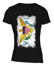Us Virgin Islands Grunge Flag Ladies T-Shirt