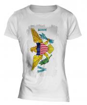 Us Virgin Islands Grunge Flag Ladies T-Shirt