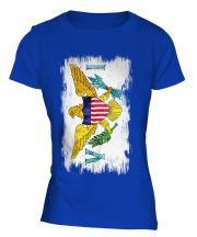 Us Virgin Islands Grunge Flag Ladies T-Shirt