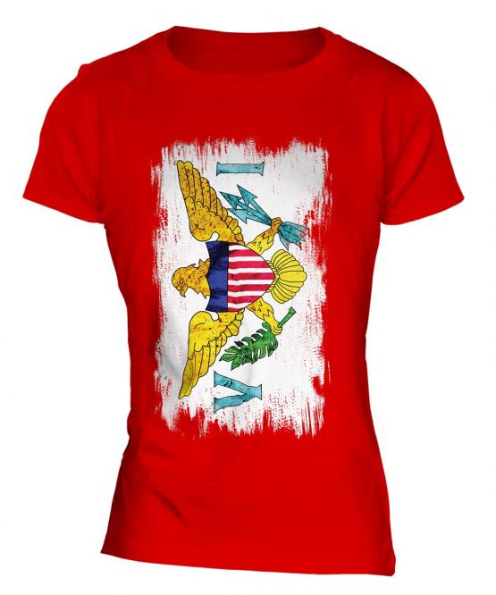 Us Virgin Islands Grunge Flag Ladies T-Shirt